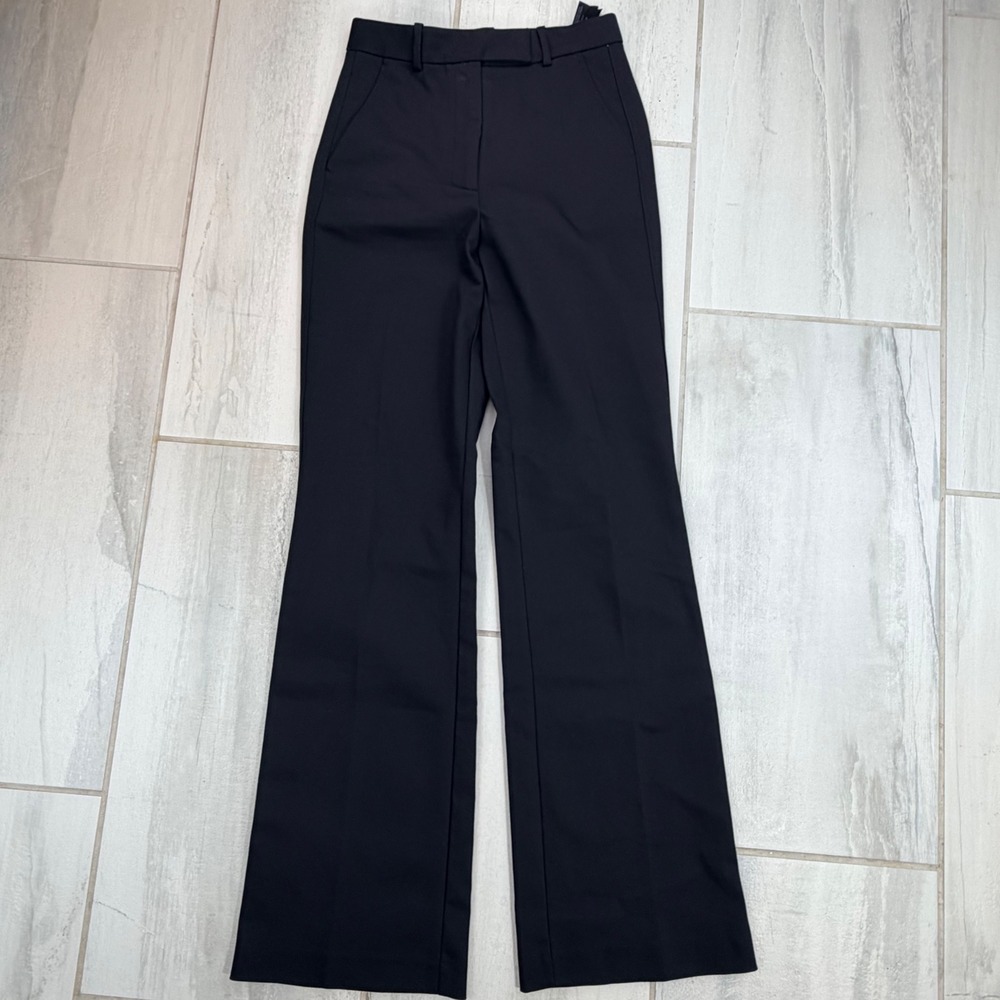 Massimo Dutti Black High Rise Flare Trousers Dress Pants Size 4 EUR 36 5019